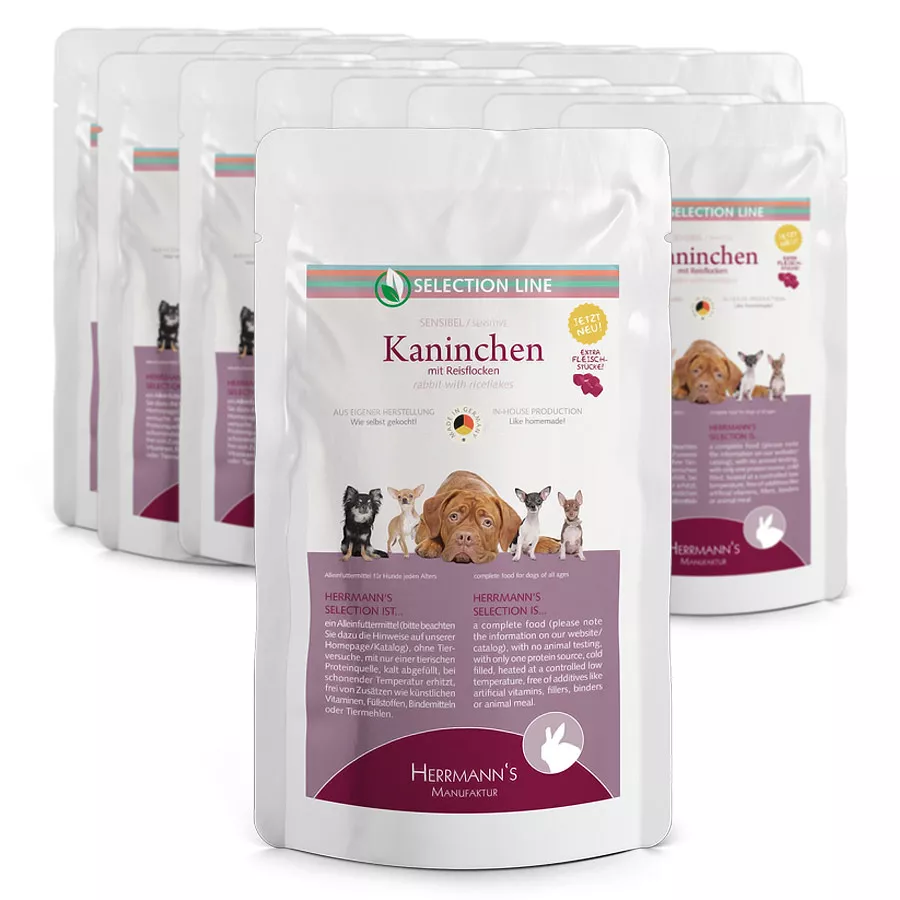 Hermann's Sensibel Kaninchen mit Reisflocken, Karotte und Apfel