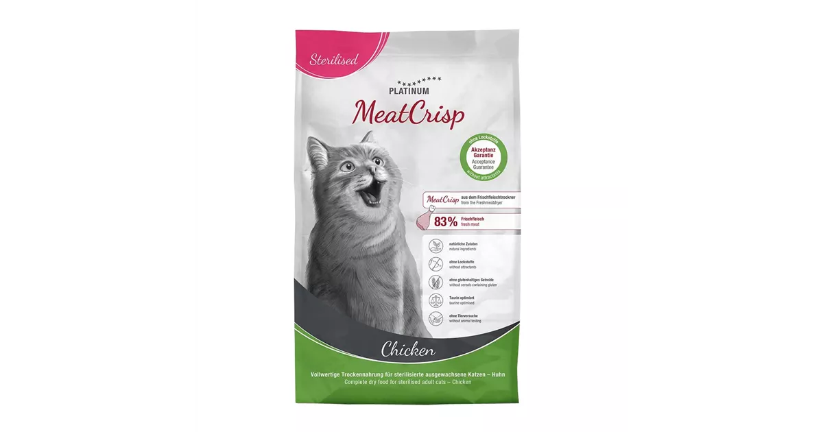 Platinum MeatCrisp Sterilised Chicken - Katzentrockenfutter