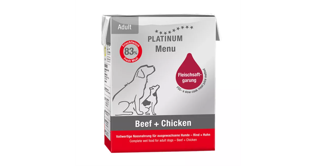 Platinum Menu Adult Beef + Chicken - Hunde-Nassfutter 