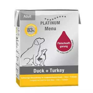 Platinum Menu Adult Duck+Turkey - Hunde-Nassfutter 