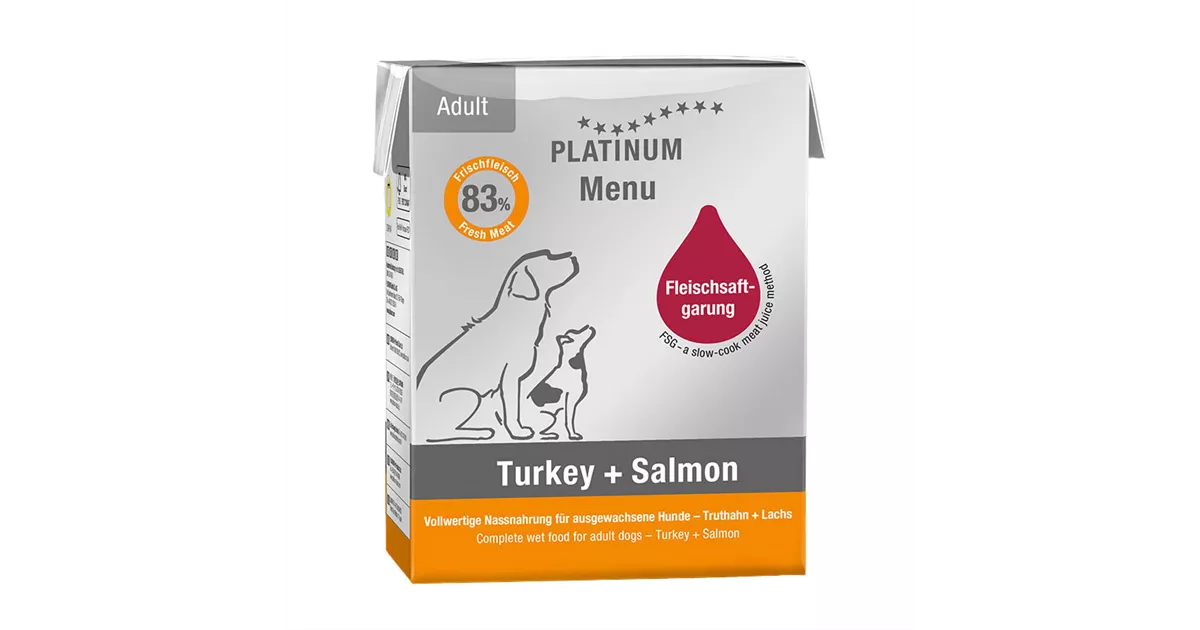 Platinum Menu Adult Turkey + Salmon - Hunde-Nassfutter 