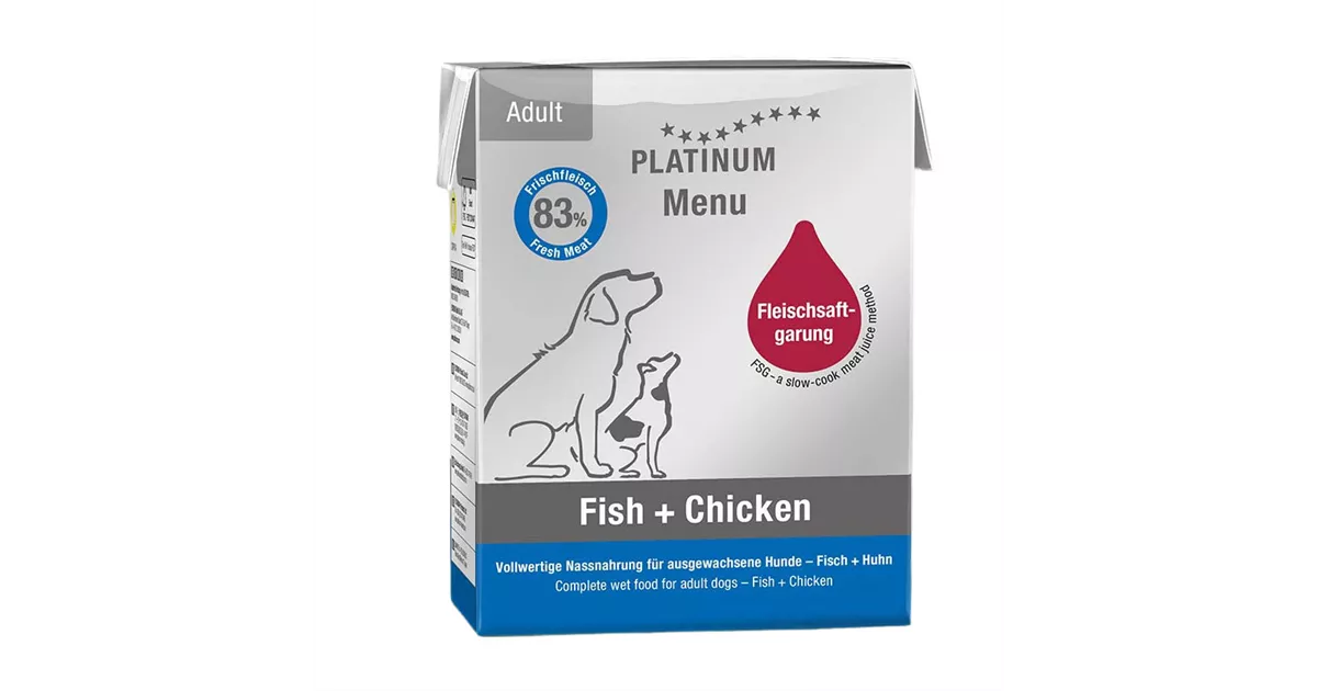 Platinum Menu Adult Fish + Chicken - Hunde-Nassfutter 