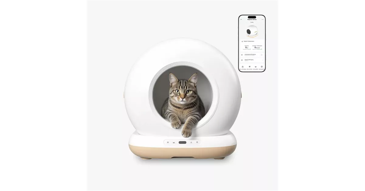 AstroPet Neptune - Selbstreinigende Katzentoilette App gesteuert