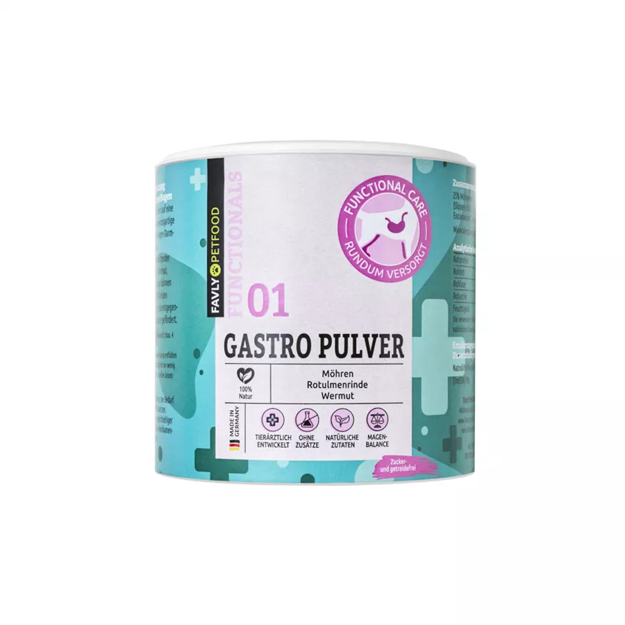 FAVLY Petfood Gastro Pulver - Sodbrennen & Grasfressen 300g